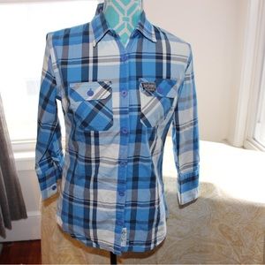 Superdry Medium Blue Plaid Button Down